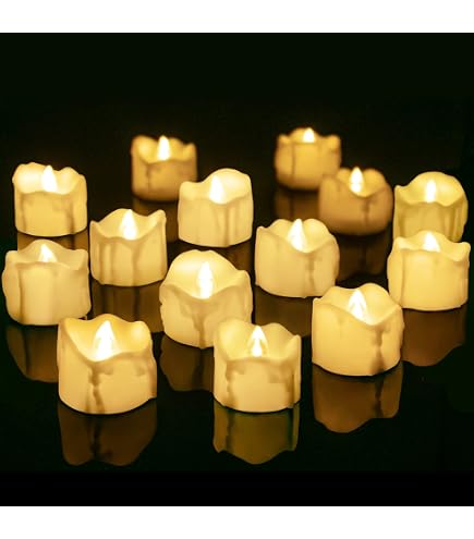 Yakpo Confezione da 36 lumini a LED che cambiano colore, funzionamento a batteria, senza fiamma, elettriche, colorate, tremolanti, per Natale, Halloween, zucche (tremolio lento