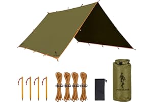 Free Soldier Toldo de Acampada y Deportes al Aire Libre Impermeable Portable Multifuncional para Viajar Tienda de campaña Toldo Refugio Parasol Toldo （Marrón con uñas）