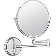 ANETTE® Adjustable Wall-Mounted Magnifying Mirror for Makeup & Shaving – 360° Swivel, Dual-Sided Bathroom zoomable 10X Magnification Foldable for Daily Grooming Extendable Arm Unisex (Silver,8 Inch)