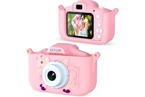 ASTGMI Kinder Kamera, 2.0”Display Digitalkamera ，Geschenke für 3 4 5 6 8 7 9 10 11 12Jahre Jungen und mädchen, 1080P HD Anti-Drop Fotoapparat Kinder für Geburtstagsgeschenk Weihnachten Spielzeug