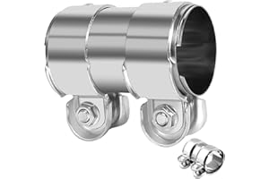 GANILITY Morsetto per Fascia di Scarico Giunzione, 65 x 95mm Riduttore Morsetto per Tubo Scarico Acciaio Inossidabile con Doppio Morsetto, per Tubi di Scarico, Veicoli a Motore