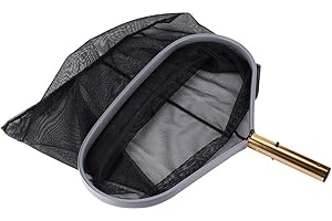 Dwawoo Leaf Net Rake, Heavy Duty Swimming Pool Filter Net Skimmer Pool Leaf Frame Mesh for Pool, Fountain, Fish Tank, Ponds Swimming Supplies
