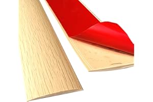 AYYDS Profilo di transizione autoadesivo, 5 cm, in vinile, listello di compensazione per pavimenti, per piastrelle, laminato e parquet, soglia della porta (giallo chiaro, 2 m)