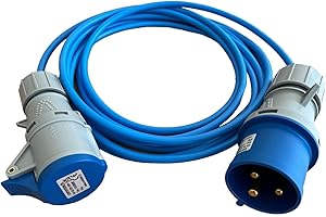 K M Electronics 32A Plug to 16A Socket Adaptor, Generator, Power Distribution Units Converter 240V 1M to 25M Lengths (3M)