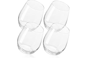 Galvog® Drinking Tumblers Set of 4 390ml | Glass Tumblers Gift Pack | Cocktails, Drinks, Juices
