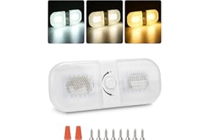 SUPAREE Luce LED Camper 12V Interno Plafoniera LED 12 Volt per Camper Plafoniera LED 12V Camper con Dimmer Interruttore 3 Colori Dimmerabile 2700K-6500K per Caravan Furgone Barca Camion Auto 1 Pezzi