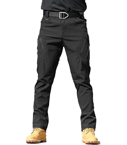 Pantaloni Tattici Uomo &ndash; Cargo Combat Impermeabili, Vita Regolabile (28-44 Pollici), Multicolore
