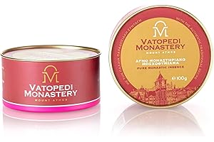 ‎VATOPEDI MONASTERY Reine Kloster-Weihrauch vom Berg Athos mit authentischem traditionellem Rezept, 100 g (Wildrose)
