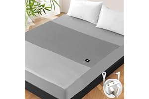 RIQINXIN RIQINIXN Conductive Grounding Bed Sheet Uk Plug Grounding Mat Grounding Earthing Sheet With 10% Silver Fiber & 90% Organic Cotton Better Sleep 27x52in Grey
