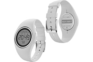 HUYVMAY Non Connectée Podomètre Montres sans App, Montre Rechargeable à Durée de Vie de la Batterie de 20 Jours, Enfants Montres Numériques IP68 Etanche avec 3 Réveils pour Garçons et Filles Enfants