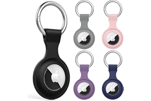 AK [5-Pack] for Air Tag Holder - Silicone Case for Air Tag Keyring for Keys, Bags, Luggage, Pet Collars - Anti-Lost and Scratch-Resistant Design for Apple Air Tags 2021 (Pack B)