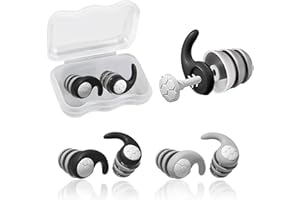 EUDUQ 2 pares de tapones para los oídos para nadar, impermeables y reutilizables, de silicona, para reducir el ruido, para ducharse, nadar, surfear, bucear, para niños y adultos