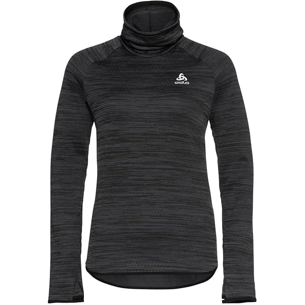 Odlo Maglia Termica Manica Lunga Donna - Run Easy Warm, Midlayer In Pile A Nido D'Ape, Fori Per Pollice, Collo Alto