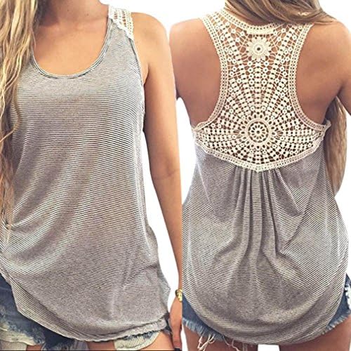 Falaiduo Women Casual Sleeveless Camouflage Crop Vest Tank Shirt Blouse Cami Top Plus Size (UK 16, Gray)