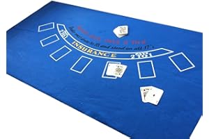 SSTN LTD LARGE AUTHENTIC * BLUE * LAS VEGAS 6FT by 3 FT BLACK JACK FELT PLUS PLAYING CARDS