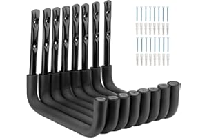 PIPAFOX 8 pièces crochets d’échelle 25cm garage rangement utilitaire crochet Robuste Organisateur de rangement mural suspendu chaise pliante Vélo Outil de ski