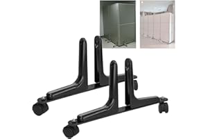 Ejoyous 2 Ensembles de Supports D'écran de Séparation de Pièce, Largeur de Séparation D'écran, Pieds de Séparation Mobiles Réglables avec Roues pour Hôtel, Bureau à Domicile, 100Kg (Black)