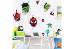 LXJYMFZI 3D New Superhero Wall Stickers Boys Wall Decal for Bedroom Living Room Hotel Decor Size：（40X60cm）