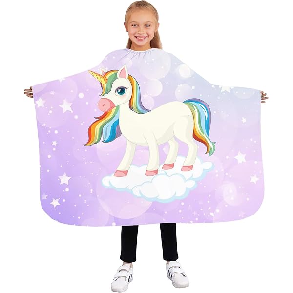Kinder Friseurumhang Aus Polyester, 120 X 80 Cm – Wasserdicht, Verstellbar, Leicht Zu Reinigen
