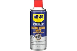 WD-40 Specialist Moto • Graisse Chaîne • Aérosol • Idéal Off-road et conditions humides • Protection anticorrosion • compatible joints toriques en O, X et Z • 400 ML