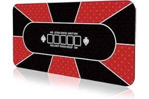 YUZPKRSI Profi Pokermatte 180 x 90cm, Texas Hold'em Pokerteppiche, Deluxe Poker Tischunterlage, Pokertischauflage Blackjack Matte, inkl Tragetasche für echtes Casino-Feeling