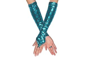 Boland 51027 - Handschuhe Meerjungfrau, für Erwachsene, Einheitsgröße, Schuppenmuster, Unterwasserwelt, Accessoire, Mottoparty, Karneval