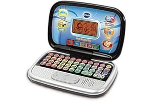 VTech - Ordi Genius Kid Noir, Ordinateur Enfant avec Écran Rétroéclairé, 20 Activités et Jeux Évolutifs, Jouet Éducatif, Cadeau Enfant de 3 Ans à 7 Ans - Contenu en Français