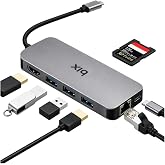 Bix BX10HB 8'i1 Arada Type-C Hub 4K@30Hz HDMI Bağlantı, 100W PD G&uuml;&ccedil; Dağıtımı C Tipi Şarj Bağlantı Noktası, 1Gbps Ethernet, 3*
