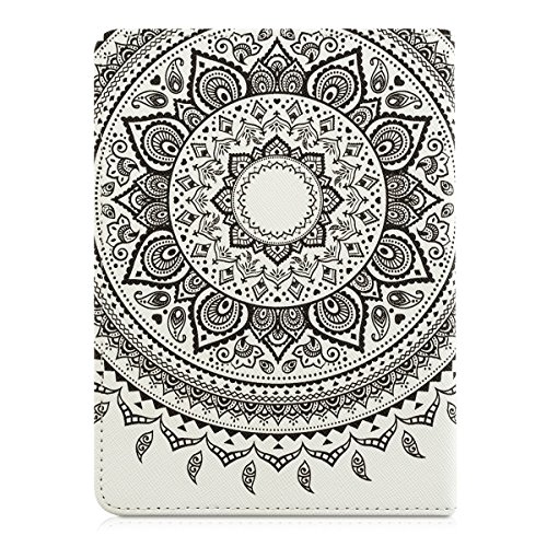kwmobile Hülle für Tolino Vision 1 / 2 / 3 / 4 HD – Flipcover Case eReader Schutzhülle – Bookstyle Klapphülle Indische Sonne Design Schwarz Weiß - 3
