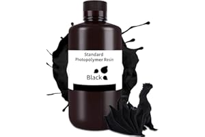 ELEGOO Améliorée Resine Standard 2.0 1000g Noir, Résine à Base de Plante pour Imprimante 3D 405nm Durcissement UV Rapid Resin pour LCD Impression 3d Printer