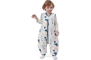 MIKAFEN Baby Winter Sleeping Bag with Feet,100% Cotton Kids Sleeping Bag 2.5Tog with Legs, Dinosaur 80cm/18-36months