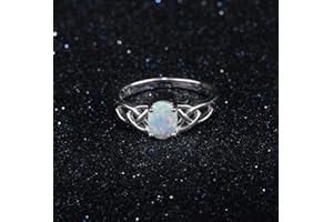 PRAK Damen 925 Sterling Silber Ringe,Vintage Mode Einstellung Farbe Opal Stein Form Ring Für Lady Zubehör Von Drittanbietern