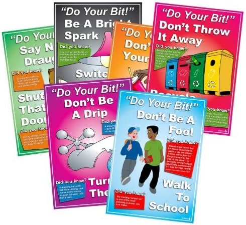 Wildgoose Education WG4375 Going Green: Do Your Bit Poster Set (Pack of 6)