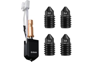 JUUPINE Kit di riscaldamento rapido per stampante 3D, cobra S1, estrusore in ceramica, hot end kit, cobra S1 combo kit include 4 punte in acciaio rigido (0,2/0,4/0,6/0,8) e 2 calzini in silicone