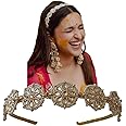 MPK PERFECT Stylish Hair Accessories/Mathapati hairband/Sheesh Patti/Gold Plated Floral Shaped Kundan Studded Hairband pack of 1