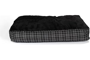 SUNNYDOGS Hundekissen XXL extra dick, 100x70 cm, grau/schwarz, Hundebett, Schlafplatz, Liegematte, Zubehör