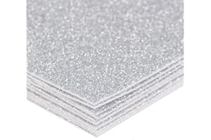 PANLOM Lot de 10 feuilles A4 en mousse EVA pailletées de 2 mm pour loisirs créatifs et scrapbooking, Argenté., Glitter