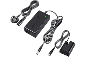 Gonine ACK-E6 AC Power Adapter DR-E6 DC Coupler LP-E6 LP-E6N Dummy Battery Power Supply Kit for Canon EOS R6 R5 R 90D 80D 7D Mark Ⅱ 7D 70D 6D 60D 5D Mark Ⅳ 5DS, with Fully-Decoded Smart Chip