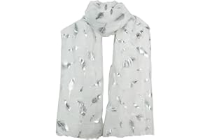 World of Shawls New Ladies Womens Glitter Foil Sparkle Print Scarf Scarves