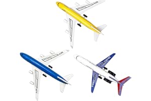 DXPETA 3 Pack Airplane Toys, Alloy Metal Toy Plane Set with Pull Back Action, Mini Aeroplane Toys for Kids Toddlers Boys Girls, Gift for Birthday Party Favors Aviation Play
