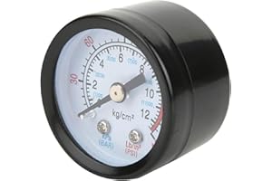 HYUDUO Manometr sprężarki powietrza, manometr, wyświetlacz tarczy, czarna żelazna obudowa, średnica montażowa na dole około 42 mm do sprężarki tłokowej śrubowej