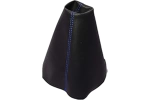 AERZETIX - Schaltsack - aus Kunstleder - Schwarz - Blau Nähten - für Auto