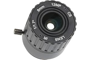 HOPCD 8mm 12MP CCTV Camera Lens, HD F1.2/2.5 CS Mount Interface Security Fixed CCTV Lens for Security Surveillance Camera
