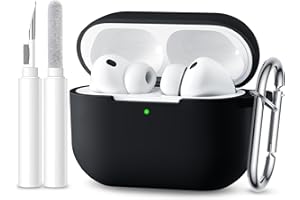 Maledan Kompatybilny z etui AirPods Pro 3 Case - Odporny na wstrząsy miękki silikonowy futerał ochronny do Apple AirPods Pro 3 Generation Case z zestawem do czyszczenia i karabińczykiem [Widoczna