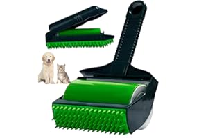 MOKEUM Stick it Roller, Stick It Roller Pet Hair, Washable Stick it Lint Roller, Set of Handheld and Travel Types for Pet Hairs, Clothes, Carseats (2PCS) （green）