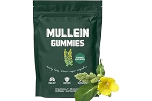 TONISABERY 60pcs Mullein Gummies,Mullein Leaf Extract for Lungs,2000mg Mullein Extract for Lung Cleanse,Mullein Gummies for Lungs Health