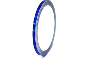 FINEST FOLIA (0,79 €/m) 10 Meter Hologramm Zierstreifen Basteln Möbel Auto Motorrad Modellbau Deko Dekorstreifen Klebestreifen selbstklebend DIY (Hologramm Blau, 5mm Breite)
