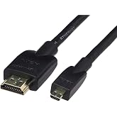 Amazon Basics Flexible Micro HDMI to HDMI Cable 1.8m Black