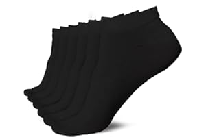 SOCKSVILLE Womens 6/12 Pairs Cotton Trainer Ankle Socks Low Cut White, Black | Indoor/Outdoor Sports, Running Athletic Wear, Home Workout, Everyday Casual |Soft, Durable & Quick Drying, Trainer Socks Womens 4-8