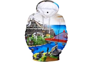 MINIDORA Roblox 3D Sweat à Capuche Polaire pour Garçon Pull Manches Longues Veste